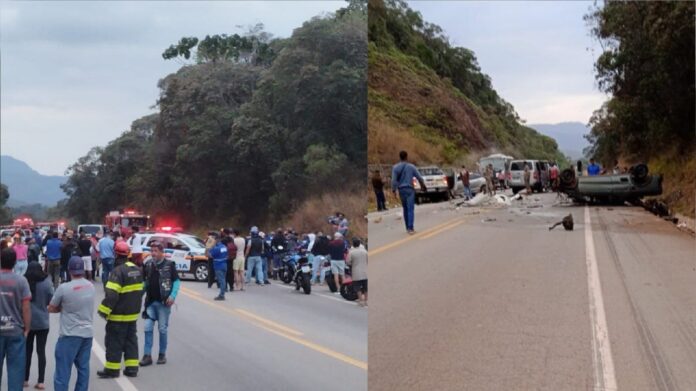 Choque entre carros e moto, BR-356, Ouro Preto: uma vítima fatal e outra com membros amputados