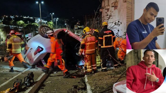 Carro bate em árvore e mata 2 jovens; outros 2 ficam gravemente feridos, em Patos de Minas