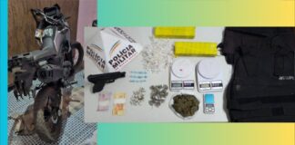 Itabirito: em moto furtada, gerente do tráfico foge da PM e entra em casa onde havia skank e outras drogas Itabirito: em moto furtada, gerente do tráfico foge da PM e entra em casa onde havia skank e outras drogas