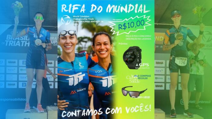 Triathletas de Itabirito fazem rifa para participar do mundial na Espanha. Imagem - divulgação.