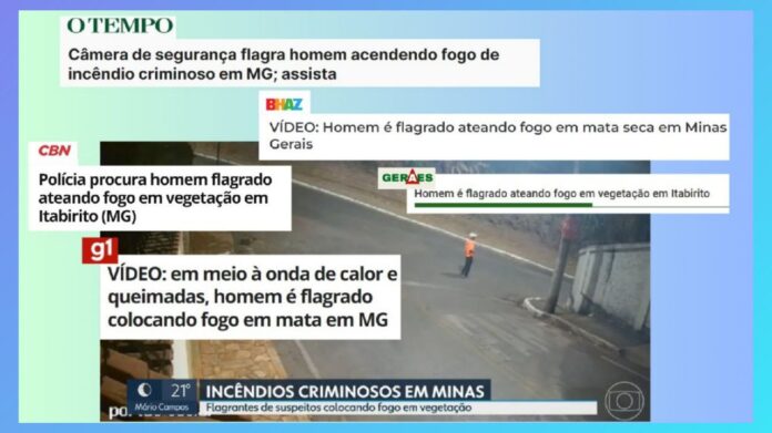 “Ficou famoso”: homem que ateou fogo criminoso em mata de Itabirito é destaque na imprensa