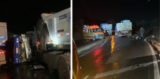 Itabirito, Serra da Santa: colisão frontal entre carreta e caminhão-baú deixa 2 mortos na BR-356 Itabirito, Serra da Santa: colisão frontal entre 2 carretas deixa 2 mortos na BR-356