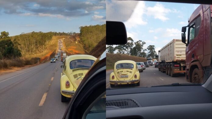 Entre Itabirito e Nova Lima, obras de recapeamento complicam trânsito na BR-356