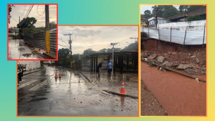 Itabirito: por risco de poste cair, rua perto da Ponte da Açucena é interditada