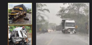 BR-251: 2 mortos em acidente entre 2 bitrens, 1 caminhão e 2 carros BR-251: 2 mortos em acidente entre 2 bitrens, 1 caminhão e 2 carros