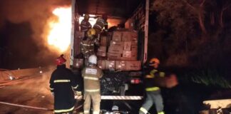 BR-040: fogo destrói caminhão, com encomendas de sites de vendas, em Juiz de Fora BR-040: caminhão de encomendas pega fogo e deixa carga carbonizada em Juiz de Fora