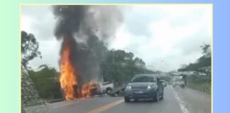 BR-494: acidente entre Saveiro e Gol deixa 2 mortos carbonizados em Itapecerica BR-494: acidente entre Saveiro e Gol deixa 2 mortos carbonizados em Itapecerica