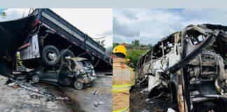 Por enquanto 26 mortos na BR-116, em Teófilo Otoni, em grave acidente com ônibus, carreta e carro Ao menos 21 mortos na BR-116, em Teófilo Otoni, em grave acidente com ônibus, carreta e carro