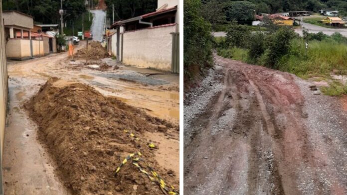 Ouro Preto: Amarantina reclama de obra inacabada e dificuldades de acesso em rua que dá acesso à região