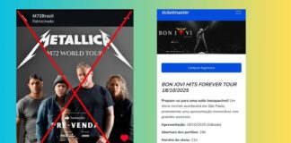 Metallica, Jon Bon Jovi: agência de turismo de BH alerta sobre sites clonados vendendo “ingressos” Metallica, Jon Bon Jovi etc.: agência de turismo de BH alerta sobre sites clonados com venda de "ingressos"