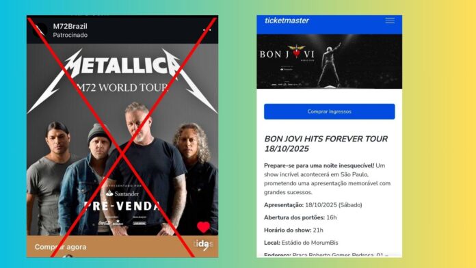 Metallica, Jon Bon Jovi etc.: agência de turismo de BH alerta sobre sites clonados com venda de 