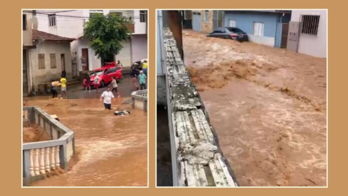 Fortes chuvas em Diogo de Vasconcelos: águas invadem casa, um desabrigado e duas desalojadas