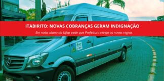 Estudante faz nota de repúdio contra novas cobranças no transporte escolar intermunicipal de Itabirito Estudante faz nota de repúdio contra novas cobranças no transporte escolar intermunicipal de Itabirito