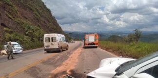 BR-356, Itabirito: choque entre carros deixa 5 feridos, perto do radar de velocidade, na Serra da Santa BR-356, Itabirito: choque entre carros deixa 5 feridos perto do radar de velocidade na Serra da Santa