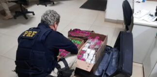 BR-040, Nova Lima: jovem (19 anos) é pego, pela PRF, com 360 frascos de lança-perfume; droga ia para BH BR-040, Nova Lima: PRF apreende 360 frascos de lança-perfume; jovem é preso; droga iria para BH