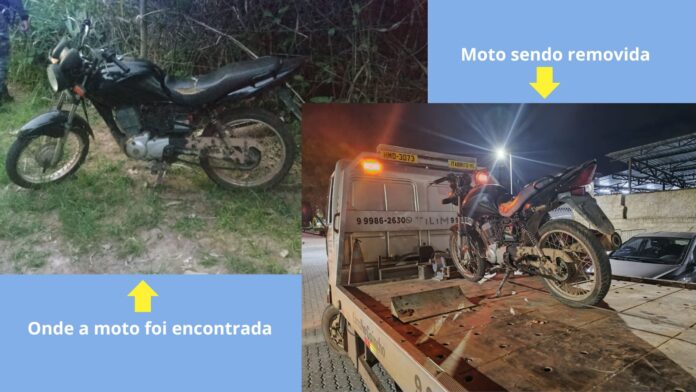 Moto, produto de furto, é recuperada pela GCM no bairro Boa Viagem, em Itabirito