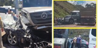 Ouro Preto: carreta em L atinge carro na BR-040 e helicóptero dos bombeiros é acionado Ouro Preto: carreta em L atinge carro na BR-040 e helicóptero dos bombeiros é acionado