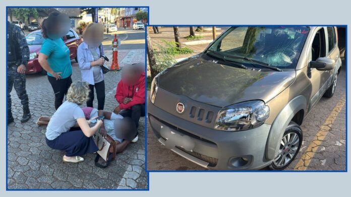 Em frente à Prefeitura de Itabirito: mulher é atropelada por carro conduzido por motorista sem CNH