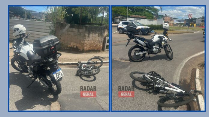 Itabirito: em blitz, menor joga bicicleta motorizada em GCMs, foge, bate em motopatrulha e é pego   