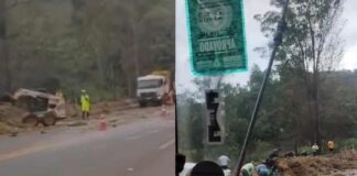 Itabirito: caminhão carregado com abacaxis tomba na BR-040, próximo ao restaurante da Celinha Itabirito: caminhão carregado com abacaxis tomba na BR-040, próximo ao restaurante da Celinha