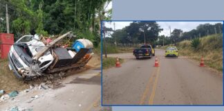 Leite, Ouro Preto: caminhão bateu em poste antes de atingir micro-ônibus; Ourotran desvia trânsito Leite, Ouro Preto: caminhão bateu em poste antes de atingir micro-ônibus; Ourotran desvia trânsito