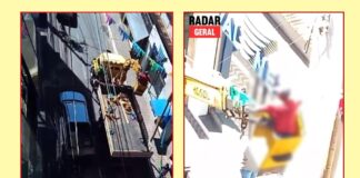 Retirada de enfeites de Carnaval em Itabirito coloca em xeque segurança no trabalho; VÍDEO Retirada de enfeites de Carnaval em Itabirito coloca em xeque segurança no trabalho; VÍDEO