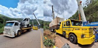 Itabirito, Serra da Santa: remoção de carreta congestiona BR-356; VEJA VÍDEO Itabirito, Serra da Santa: remoção de carreta congestiona BR-356; VEJA VÍDEO