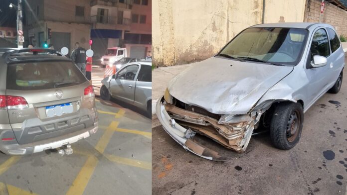 Cruzamento em frente ao Epa de Itabirito: choque entre carros deixa condutores esperando guincho   