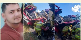 BR-251, MG, 1 morto: caminhão acessa acostamento para sair de engarrafamento e bate em carreta parada BR-251, MG, 1 morto: caminhão acessa acostamento para sair de engarrafamento e bate em carreta parada