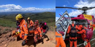 FOTOS: motociclista sofre grave queda em ribanceira de 30 m, em Nova Lima, e helicóptero é acionado FOTOS: motociclista sofre grave queda em ribanceira de 30 m, em Nova Lima, e helicóptero é acionado