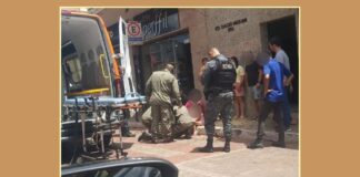 Itabirito: ao descer de passeio para atravessar na faixa, mulher torce pé e mobiliza Brigada e GCM Itabirito: ao descer de passeio para atravessar na faixa, mulher torce pé e mobiliza Brigada e GCM