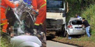 MG: acidente entre carro e carreta carregada com minério mata criança e 2 mulheres na MG-129 MG: acidente entre carro e carreta carregada com minério mata criança e 2 mulheres na MG-129