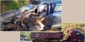 Itabirito, perto da Lagoa das Codornas: choque na 356 entre carreta e carro deixa 1 com suspeita de fratura Itabirito, perto da Lagoa das Codornas: choque na 356 entre carreta e carro deixa 1 com suspeita de fratura