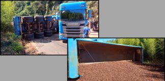 Itabirito, BR-356: motorista de carreta tem mal súbito e tomba na Serra da Santa minério vindo de Mariana Itabirito, BR-356: motorista de carreta tem mal súbito e tomba na Serra da Santa minério vindo de Mariana