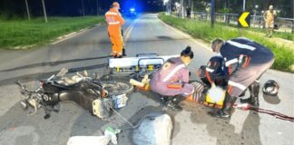 Batida entre carro e moto deixa motociclista ferido na BR-356 Batida entre carro e moto deixa motociclista ferido na BR-356