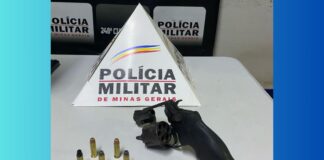 Ouro Preto: revólver e munições são encontrados numa sacola debaixo de lixeira em via pública Ouro Preto: revólver e munições são encontrados numa sacola debaixo de lixeira em via pública