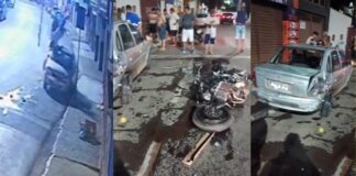 VÍDEO: moto bate na traseira de carro no bairro Praia, em Itabirito, e motociclista é arremessado VÍDEO: moto bate na traseira de carro no bairro Praia, em Itabirito, e motociclista é arremessado