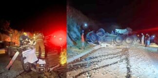 MG, BR-251: carreta capota e mata passageira MG, BR-256: carreta capota e mata passageira