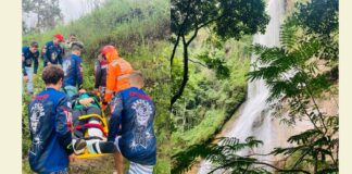 Ouro Preto: mulher de Contagem cai em cachoeira do Uaimii, sofre fraturas e Brigada de Itabirito a resgata Ouro Preto: mulher de Contagem cai em cachoeira do Uaimii, sofre fraturas e Brigada de Itabirito a resgata