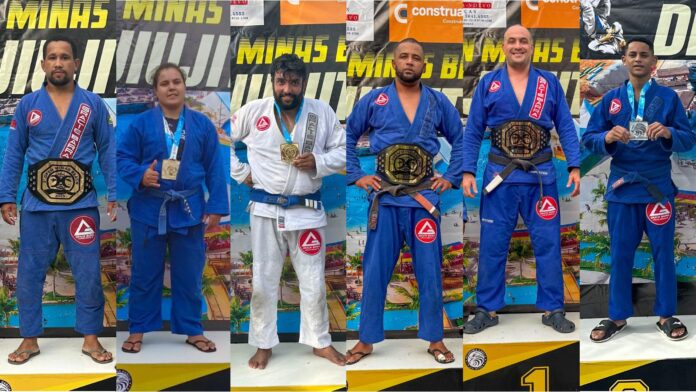 Ronan, Larisse, Gustavo, Diego, Mauro e Yago: Itabirito brilha no 5º Minas Beach de Jiu-Jitsu em Raul Soares