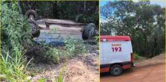 Itabirito: carro, com 2 ocupantes, capota em Acuruí Itabirito: carro, com 2 ocupantes, capota em Acuruí