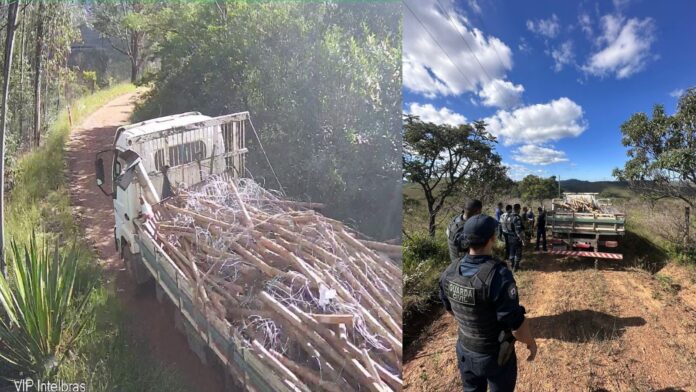 Itabirito: mulheres de Ribeirão do Eixo destroem cerca dos invasores e Prefeitura recolhe materiais deixados   