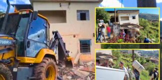 Itabirito: casas condenadas são derrubadas pela Prefeitura; invasores saem a mando da Justiça Itabirito: casas condenadas são derrubadas pela Prefeitura; invasores saem a mando da Justiça