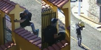 Lourdes, Itabirito: em plena luz do dia, ladrão pula muro, furta botijão de gás e é flagrado por câmera Lourdes, Itabirito: em plena luz do dia, ladrão pula muro, furta botijão de gás e é flagrado por câmera