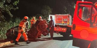 MG: motorista perde o controle da direção e carro com 7 jovens bate em árvore; 4 mortos MG: motorista perde o controle da direção e carro com 7 jovens bate em árvore; 4 mortos