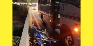 Itabirito: ao passar em ponte, condutor perde controle de moto, invade contramão e acerta micro-ônibus Acidente atrás do Parque Ecológico - Foto cedida ao Radar Geral