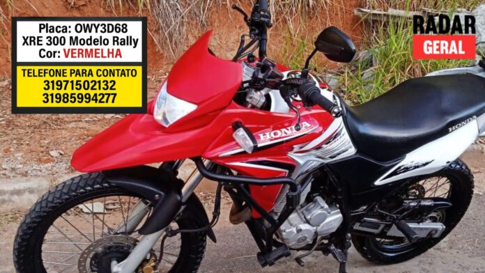 Moto é furtada no Santa Tereza, em Itabirito; veículo foi visto perto de BH; dono pede ajuda