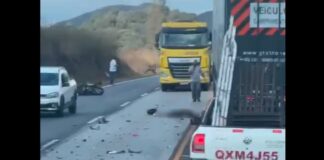 Itabirito: motociclista morre após colisão entre moto e caminhão na BR-040 Itabirito: motociclista morre após colidir com caminhão na BR-040