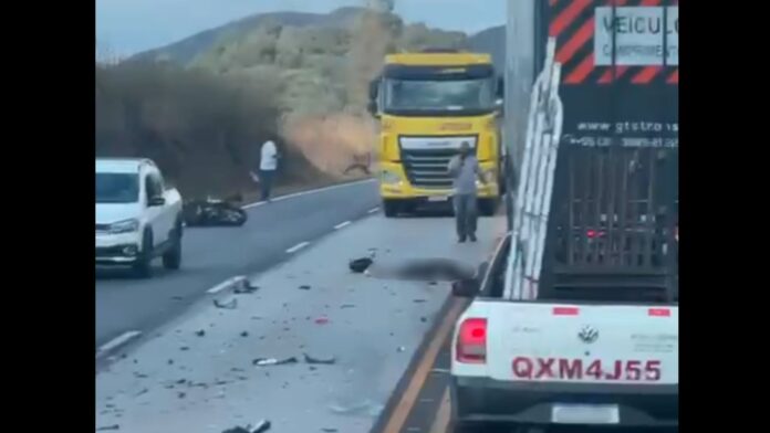Itabirito: motociclista morre após colidir com caminhão na BR-040