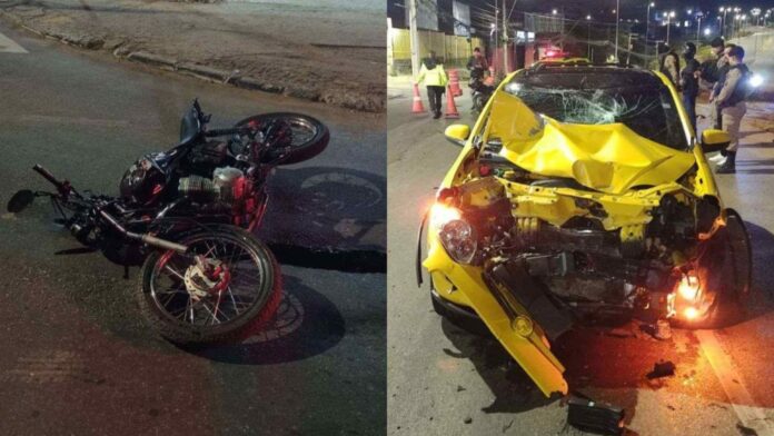 MG: batida entre carro e moto deixa 2 em estado grave; condutores não tinham habilitação